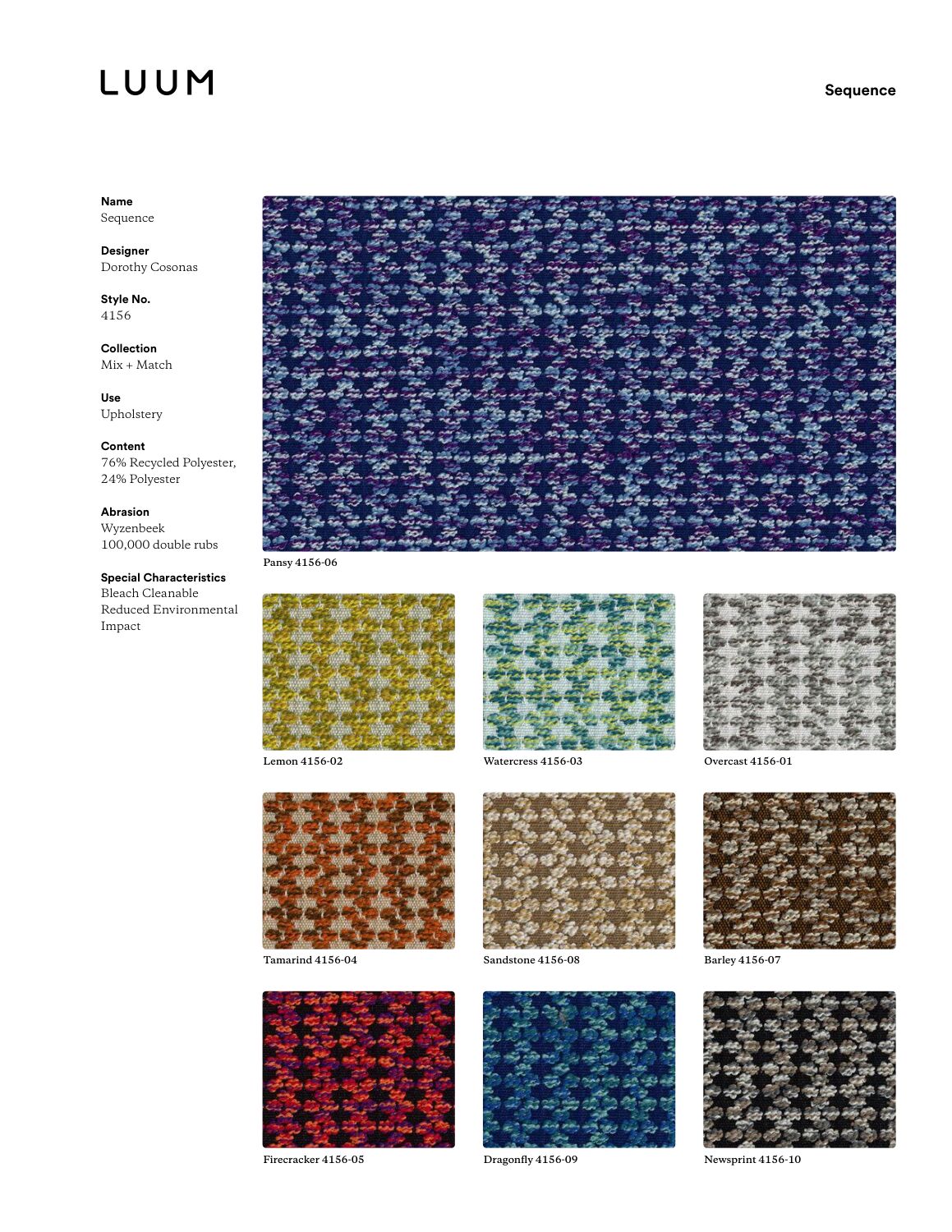 Sequence - Watercress - 4156 - 03 Sample Card