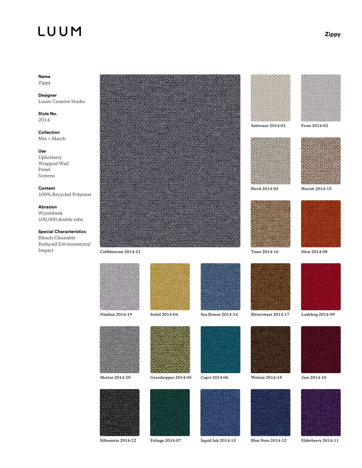 Zippy - Foliage - 2014 - 07 Sample Card