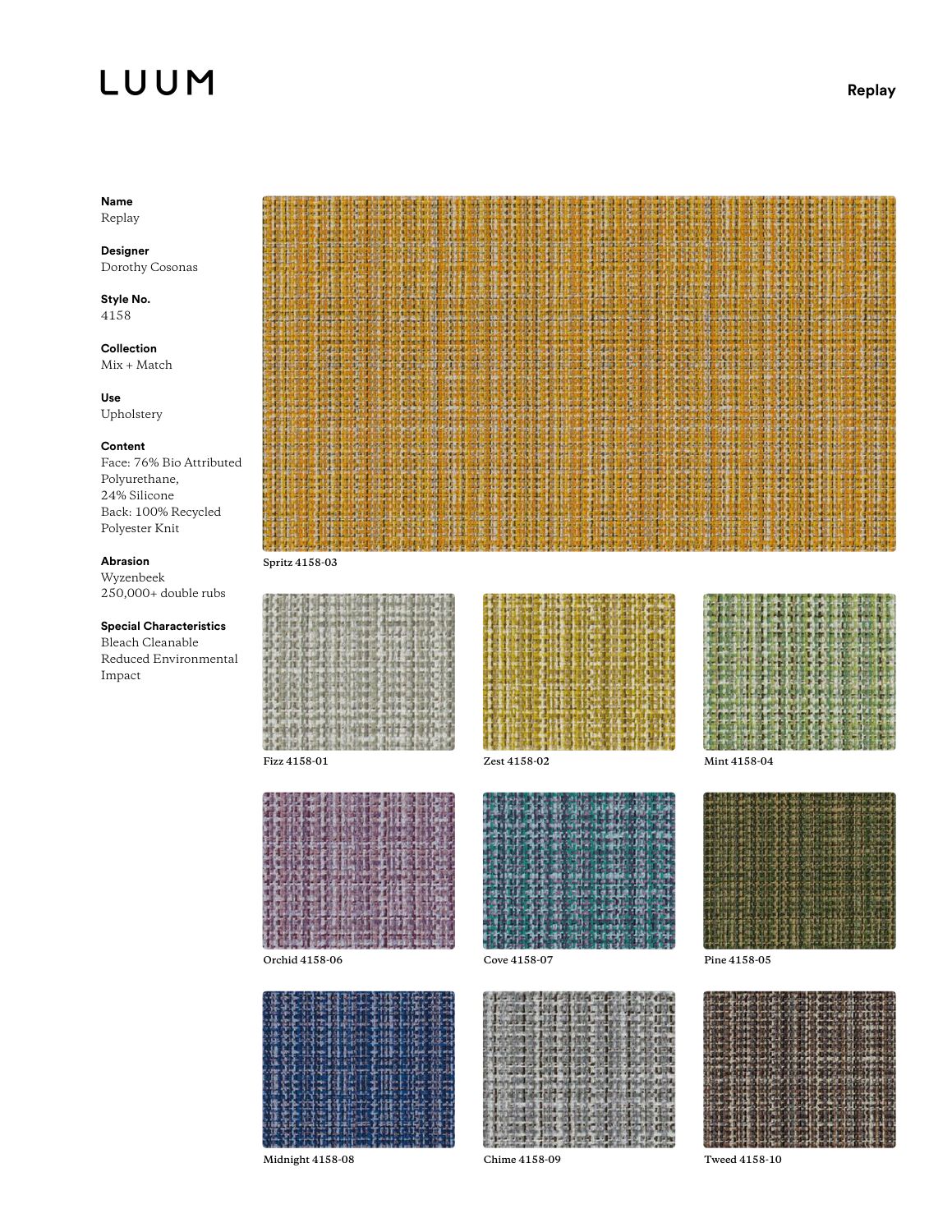 Replay - Pine - 4158 - 05 Sample Card