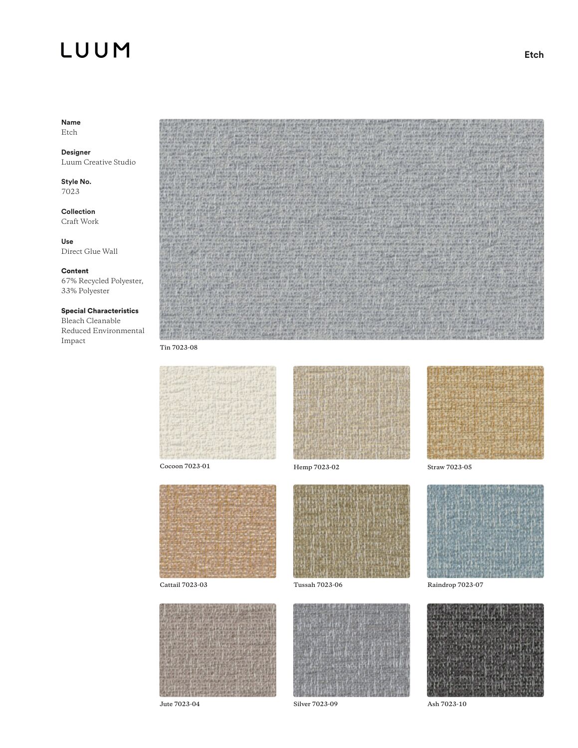 Etch - 7023 Sample Card