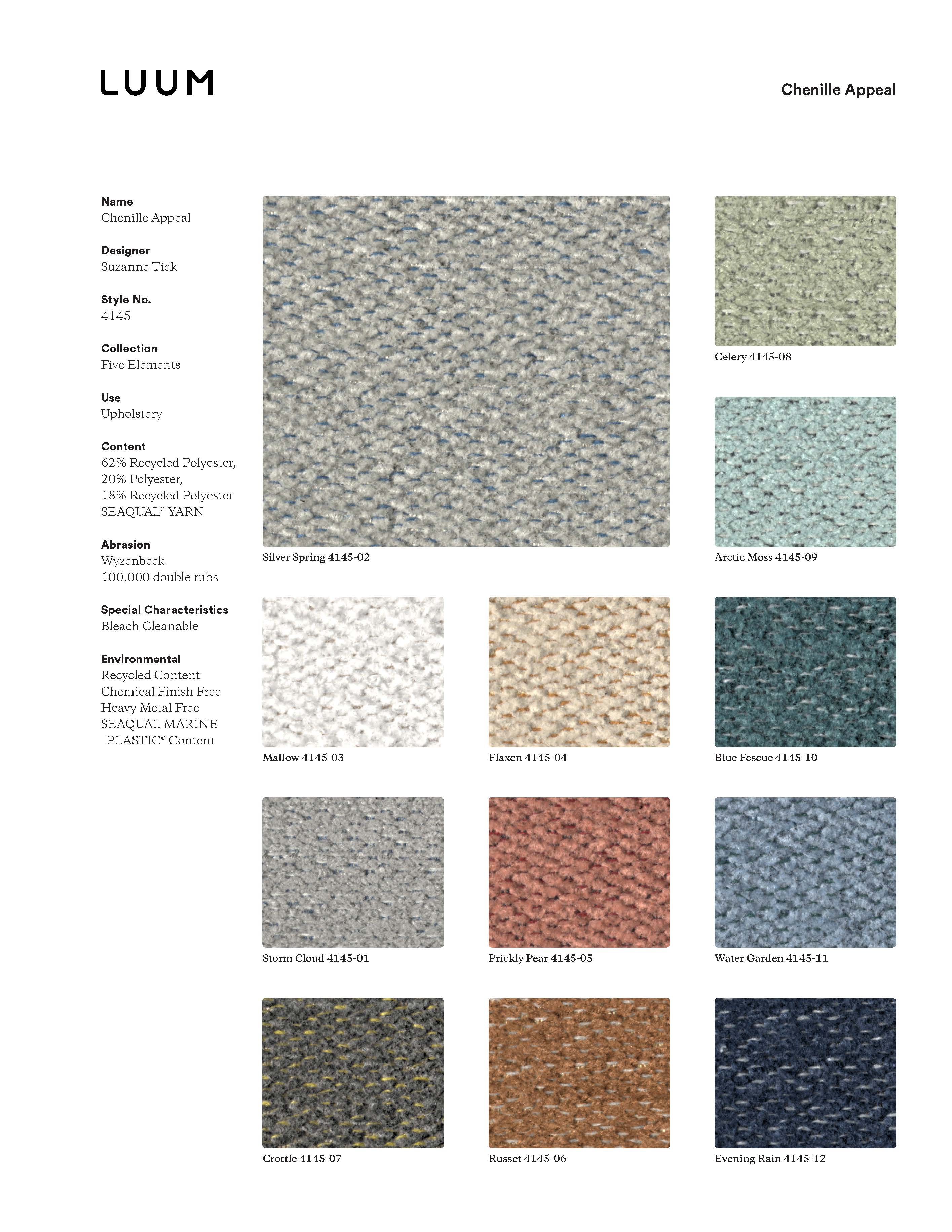 Chenille Appeal - Storm Cloud - 4145 - 01 Sample Card