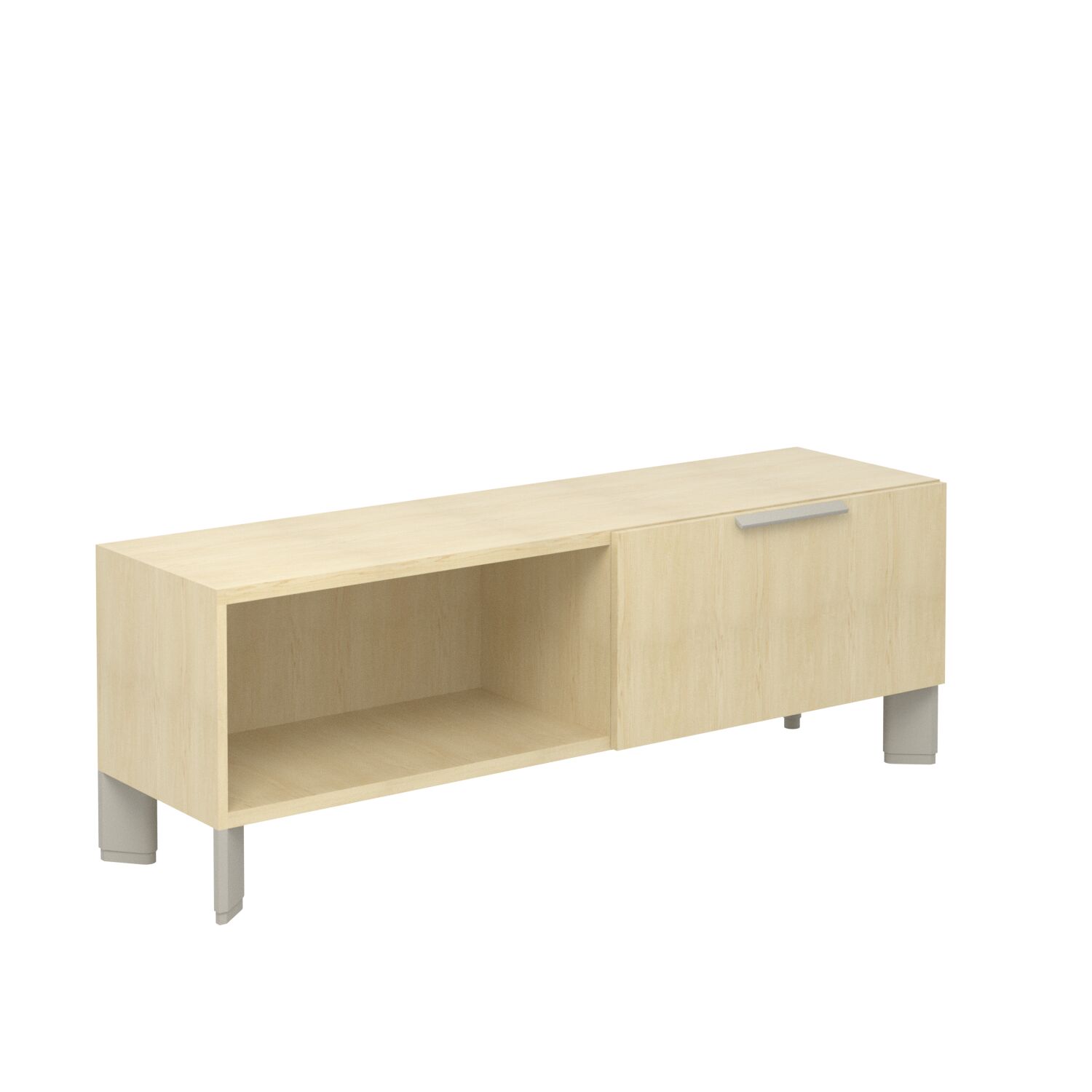 District Storage Low Open with Drawer Credenza - Elevated